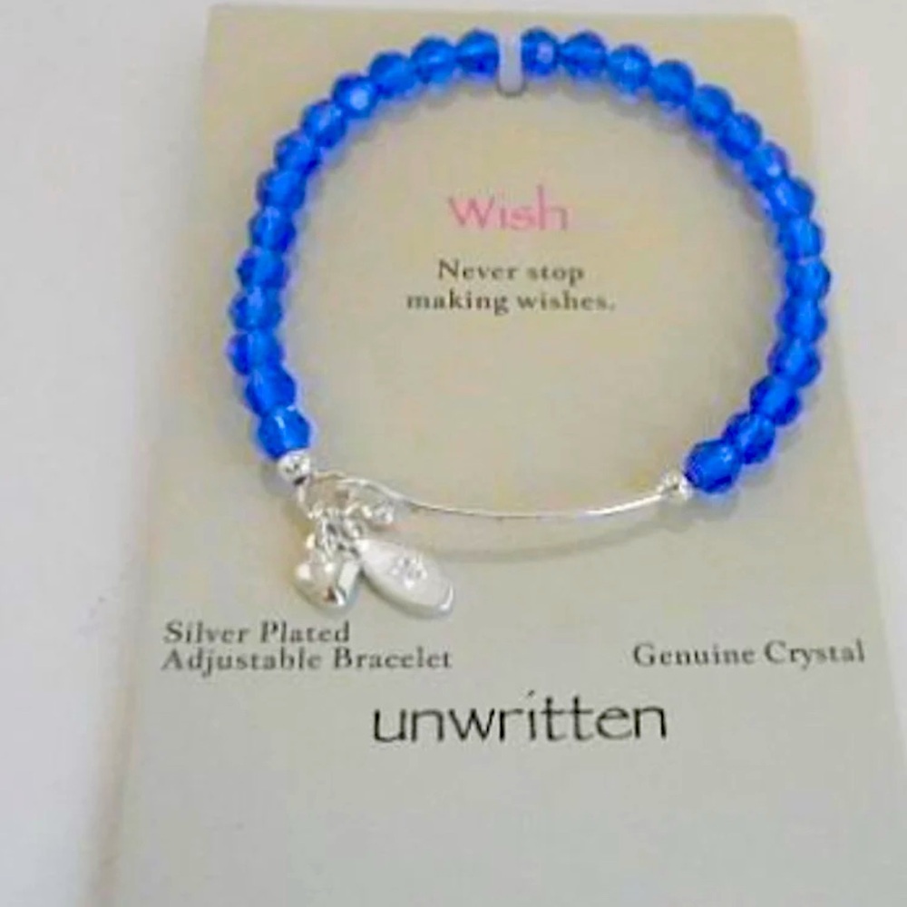 Unwritten Silver and Blue Crystal Bracelet